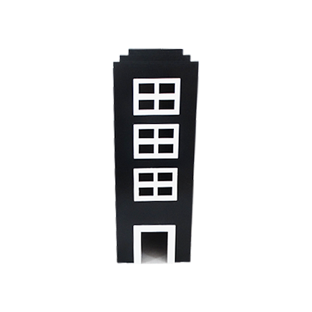 Prédio 3 Janelas Modelo 2 Decorativo Festas MDF Preto