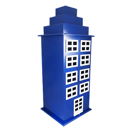 Prédio 8 Janelas Modelo 2 Decorativo Festas MDF Azul Royal