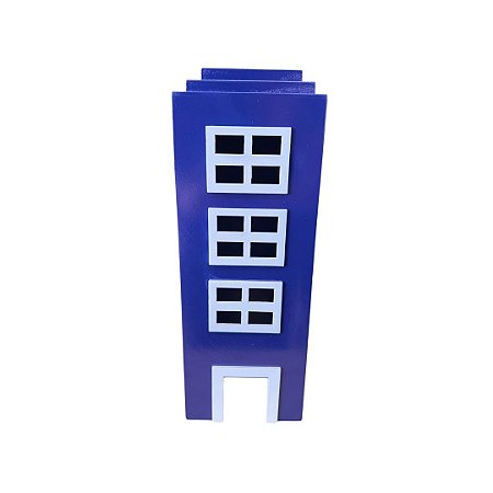 Prédio 3 Janelas Modelo 2 Decorativo Festas MDF Azul Royal