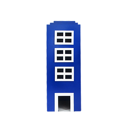 Prédio 3 Janelas Modelo 2 Decorativo Festas MDF Azul Royal
