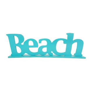 Palavra Beach Mdf Verde Água Decorativa Festa Praia