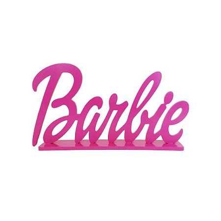 Display Palavra Barbie Mdf Pink Decoração Enfeite Totem