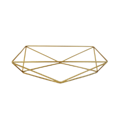 SUPORTE RETANGULAR FERRO P/BANDEJA SO BOLEIRAS DOURADO