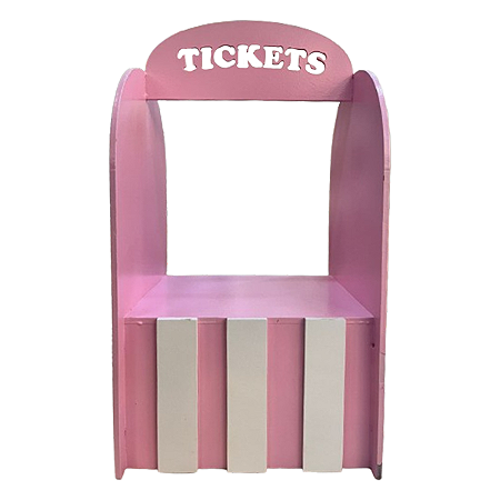 Tickets Rosa Bb Branco Decoração Festa Circo Bilheteria Mdf