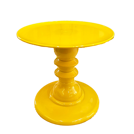 Prato Mosaico Pé Torneado Só Boleiras 19,5X22 Amarelo Gema