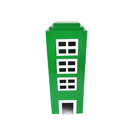 Prédio 3 Janelas Modelo 2 Decorativo Festas MDF Verde