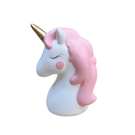 UNICORNIO DET ROSA CHIFRE DOURADO CERAMICA