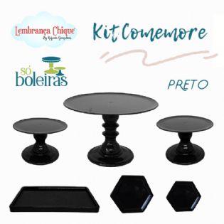 Kit Comemore Só Boleiras Preto 5 Pcs Festa Aniversário