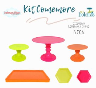 Kit Comemore Só Boleiras Neon 6 Pcs Decor Festa Aniversário