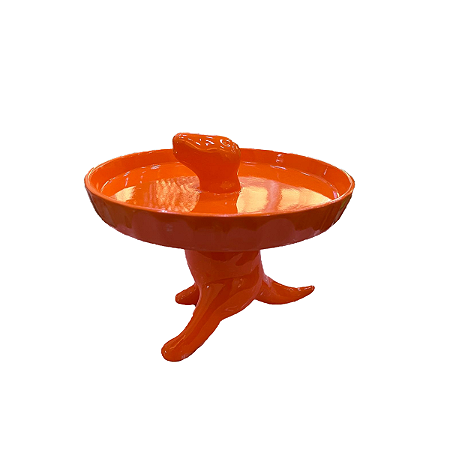 PRATO DINOSSAURO CERAMICA LARANJA