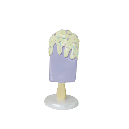 PICOLE DE CERAMICA LILAS  COBERTURA AMARELO CANDY  GRANULADO