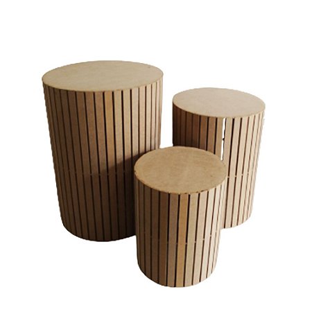 TRIO CILINDRO RIPADO MDF CRU