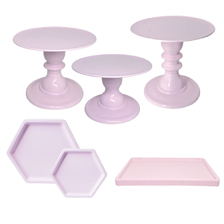 Kit Festa Mosaico Rosa Candy Peças Decorativas Só Boleiras