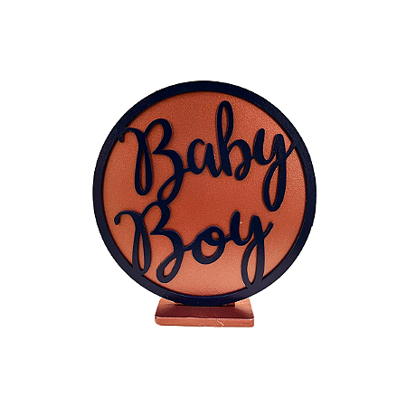 Display Baby Boy Decorar Chá Revelação MDF Azul M Rose Gold
