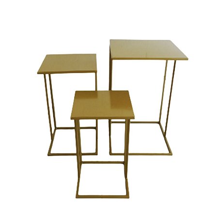 TRIO DE MESA DE FERRO DESMONTAVEL DOURADO R$699,90