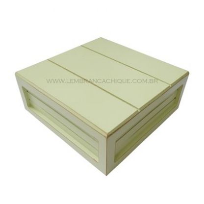 Caixote Mdf Canelado Vintage Verde Candy Decorativo Festa