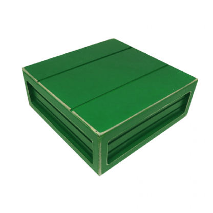 Caixote Mdf Canelado Vintage Verde Bandeira Decorativo Festa