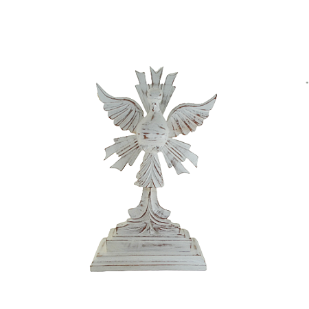 Divino Espirito Santo Madeira Base Retangular Branco