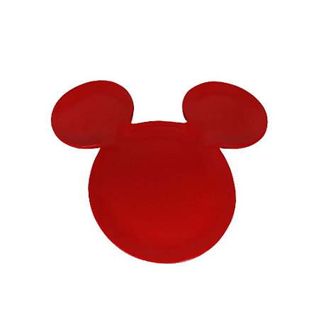 Bandeja Cabeça Mouse Cerâmica Vermelho Decorativo