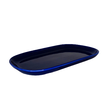 BANDEJA OVAL PORCELANA AZUL MARINHO