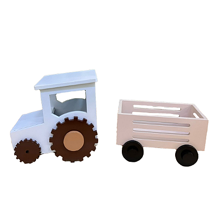 Trator Mdf Para Fazenda Azul Bebê Decorativo Fazendinha