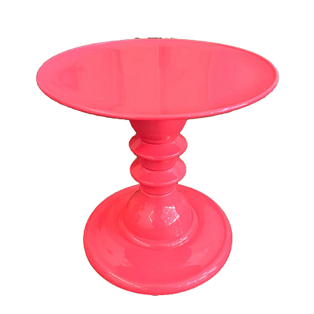 Prato Mosaico Pé Torneado Só Boleiras 19,5X22 Neon Rosa