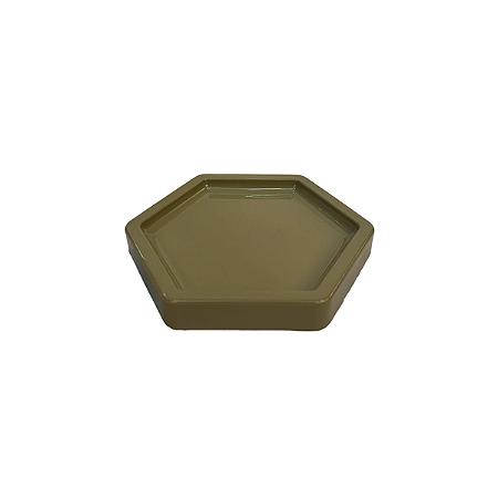 Bandeja Mosaico Sextavada Pequena Verde Eucalipto Decorativa