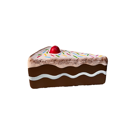 Fatia De Bolo Chocolate Recheio Branco Grande Decorar Festas