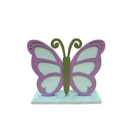 Display Pequeno Borboleta Mdf Verde Candy Com Lilás Festa
