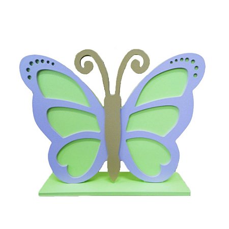 Display Grande Borboleta Mdf Verde Candy Com Lilás Festa