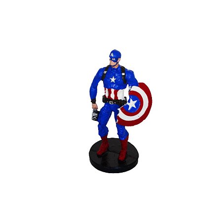 Personagem Resina Super Herói América Escudo Azul