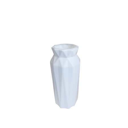 Vaso Glam Pequeno De Plástico Decorativo 15cm Branco