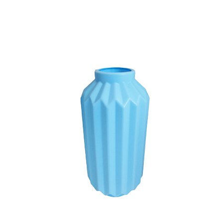 Vaso Elegance De Plástico Decorativo 18Cm Azul Bebê