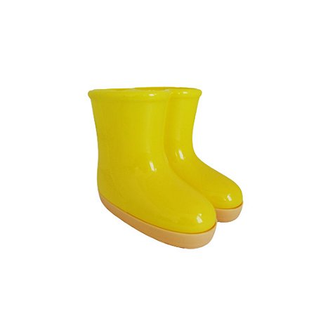 Botinha Plástica Decorativa Vaso Enfeite Amarelo