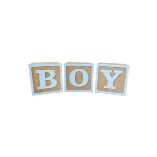 Jogos De Cubos Pequeno Boy MDF 10x10 Azul Decoração