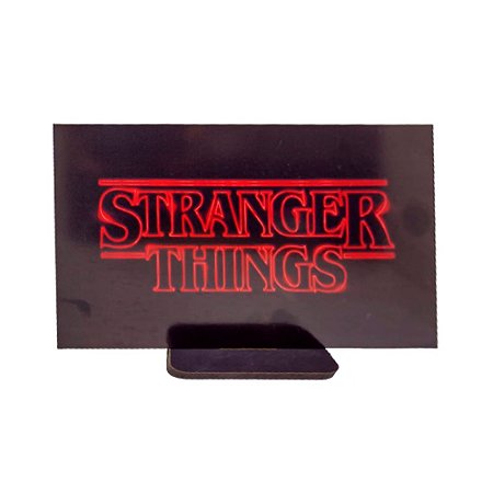 Display Adesivo Decorativo Stranger Things Logo Preto Placa
