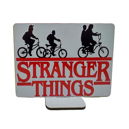 Display Adesivo Estranhas Coisas Logo Branco Placa Decorativo