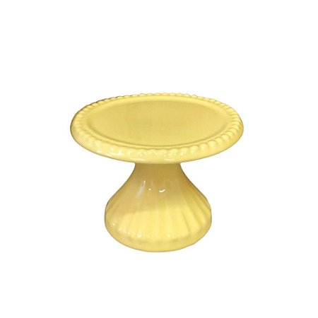 Mini Prato Bolinha Amarelo Candy Porcelana Decorativa