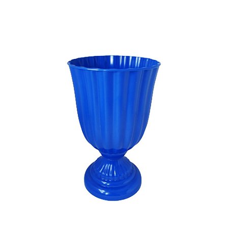 Vaso Plástico Dubai Pequeno Azul Royal Decorativo Flores