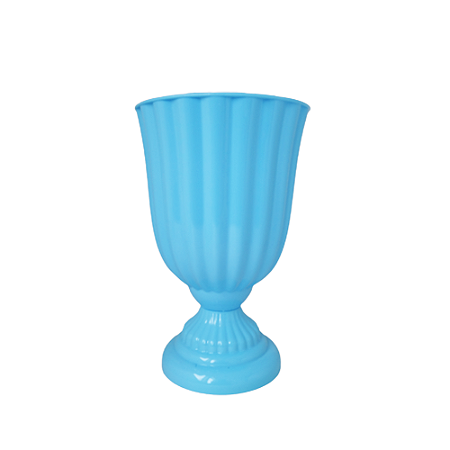 Vaso Plástico Dubai Pequeno Azul Claro Decoração Flores