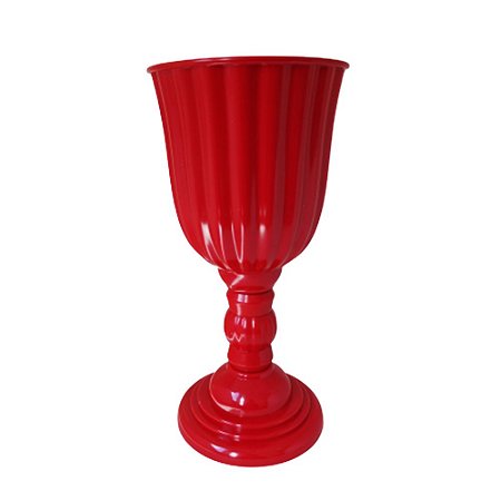 Vaso Plástico Dubai Grande Vermelho Decorativo Flores Jardim