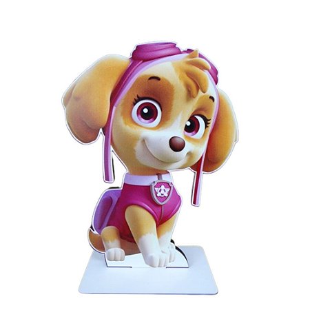 Display Adesivo Decorativo Cão Rosa Cães Heróis Placa MDF