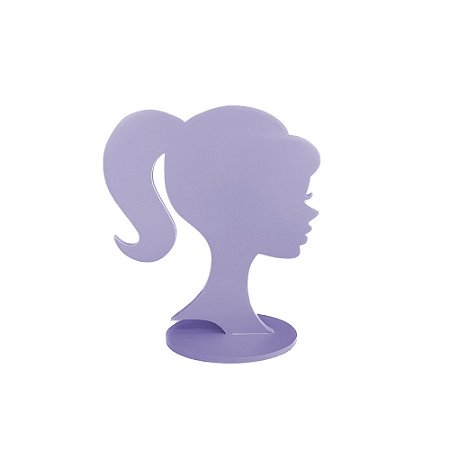 Silhueta Cabeça Da Boneca MDF Lilás Decorativa Totem Festa
