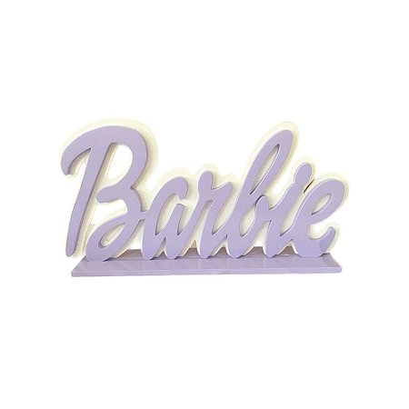 Palavra Boneca Com Fundo Branco Mdf Lilás Decorativo Totem