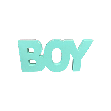 Display Mdf Placa Decorativa Palavra Boy Verde Água Modelo 3
