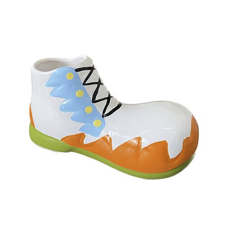 Sapato Palhaço Color Branco Médio Decoração Circo Cerâmica