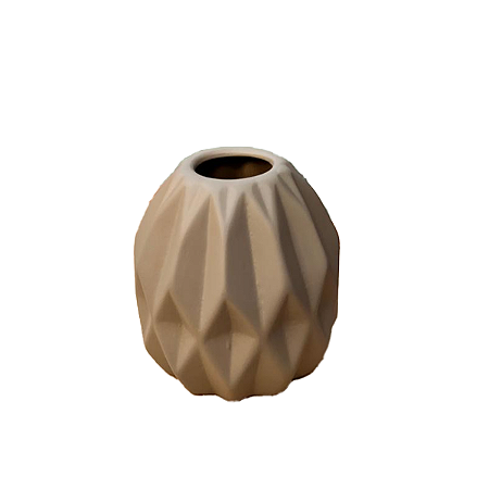 Vaso Geométrico Pequeno Nude Decorativo Flores Artificiais