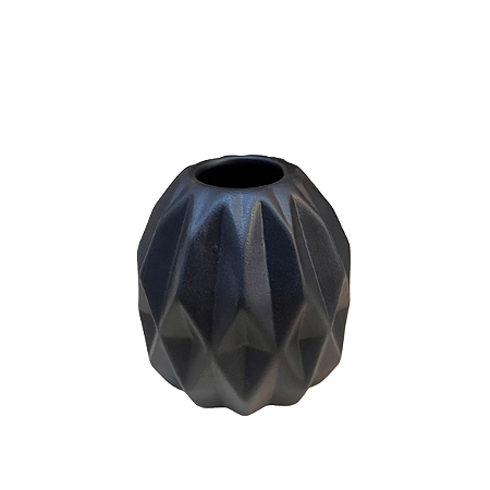 Vaso Geometrico Peq Preto Fosco