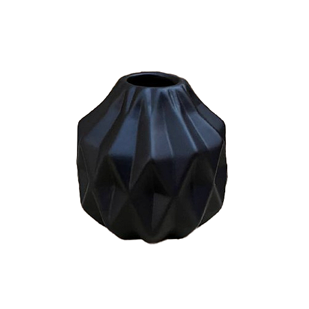 Mini Vaso Geometrico Preto Fosco