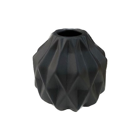 Mini Vaso Geometrico Preto Fosco